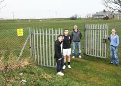 Portgordon Vics players and officials at their Gordon Park ground.