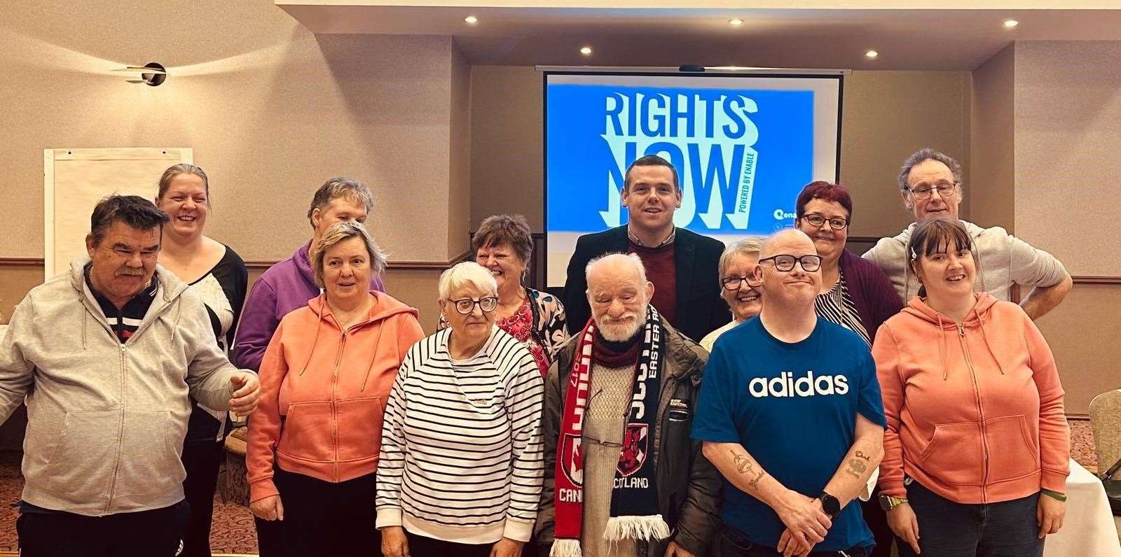 Members of Enable Elgin met with Moray MP Douglas Ross to discuss their Rights Now campaign