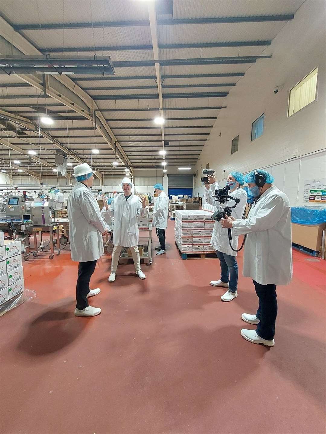 ITV filming within the factory.
