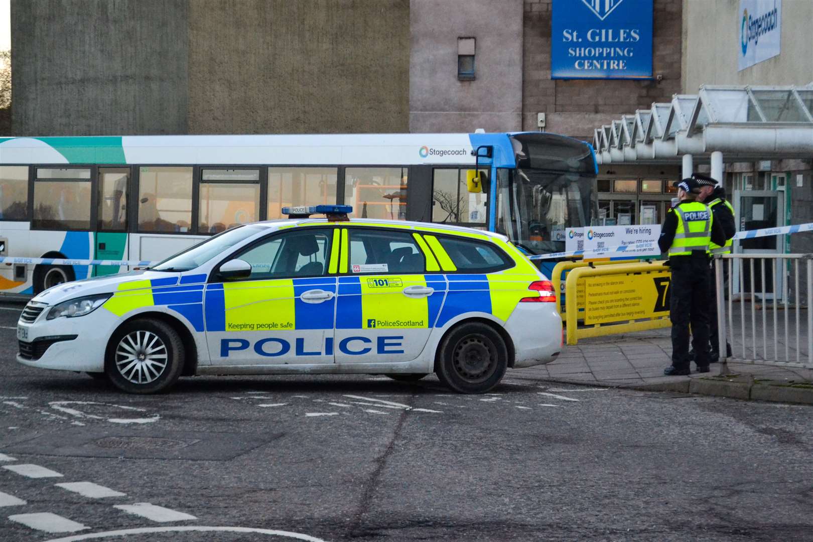 The police cordon was still in place at 11am this morning...Picture: Tyler McNeill