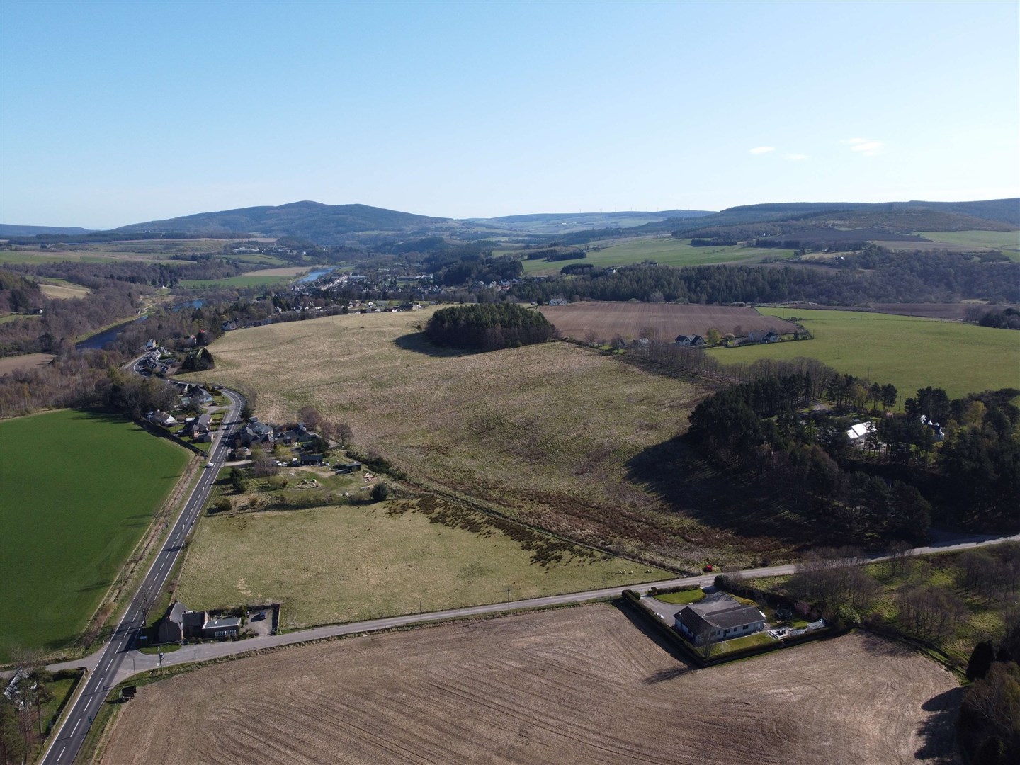 An aerial shot of the Speyview site.