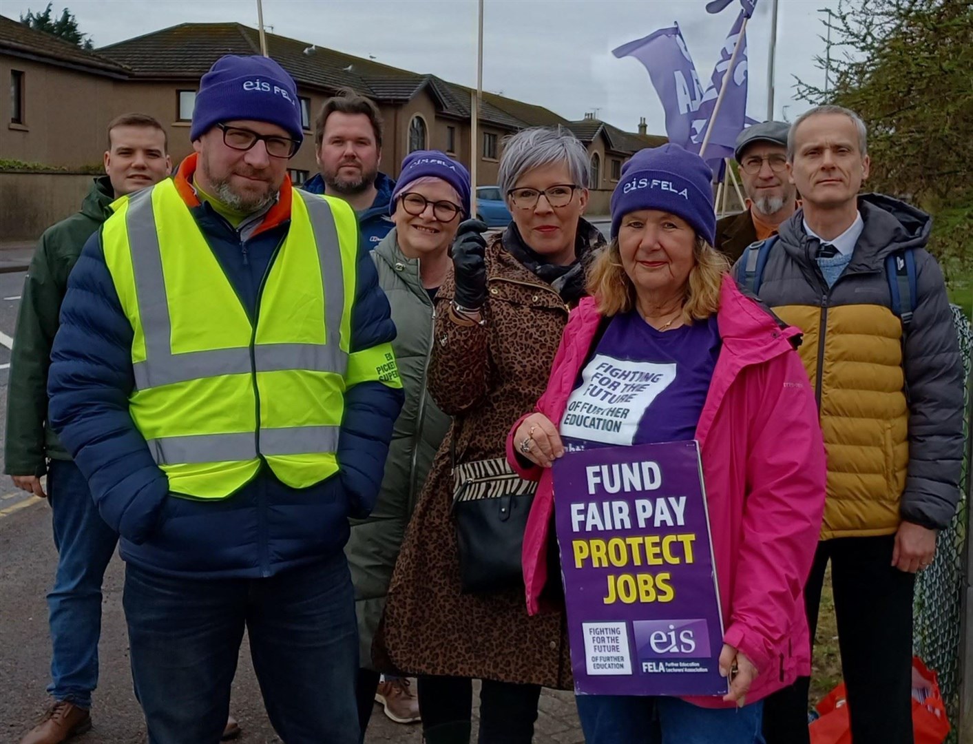 On the picket lines yesterday.